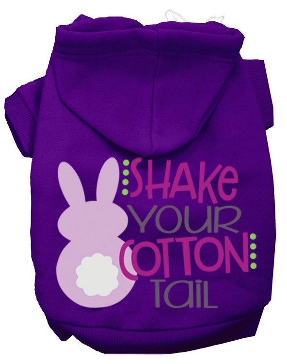 Shake Your Cotton Tail Screen Print Dog Hoodie Purple M